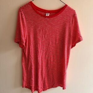 Pink and White Striped T-Shirt